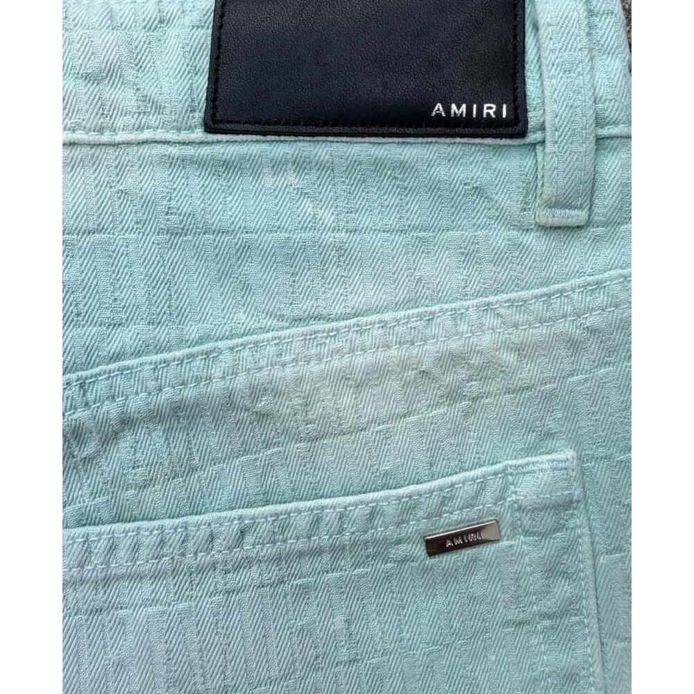 Size 34 - Amiri Jacquard Carpenter Aqua Blue Jeans